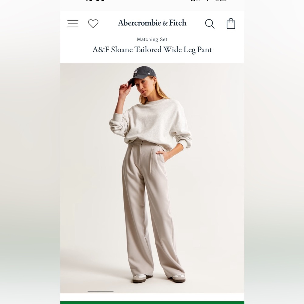 A&F Sloane Tailored Wide Leg Pant